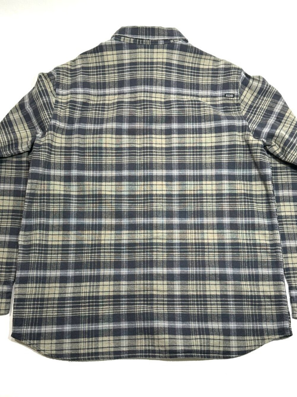 5.11 Tactical Mens Plaid Button Up Flannel Shirt XL Gray Tan Long Sleeve Outdoor - Picture 13 of 16